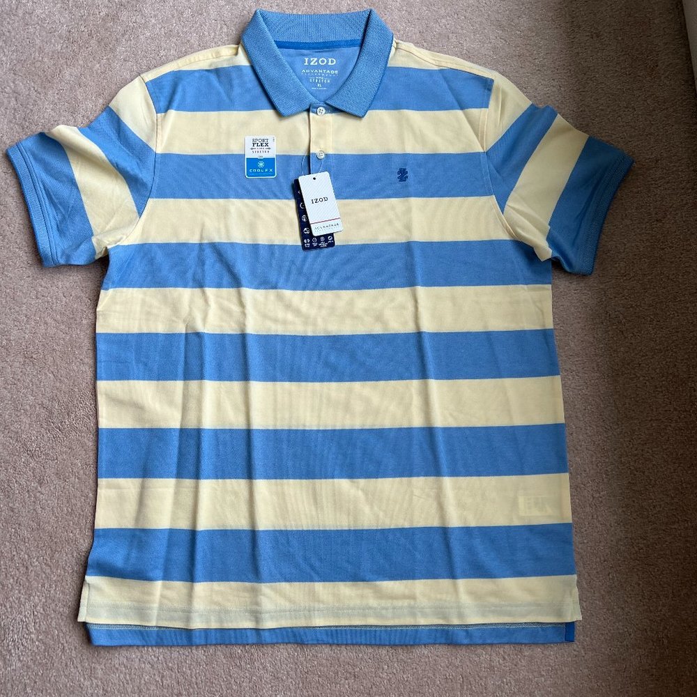 Izod polo shirt size XL yellow/blue